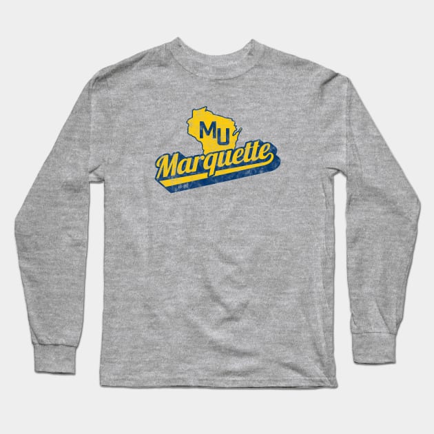 Support Marquette with this vintage design! Long Sleeve T-Shirt by MalmoDesigns